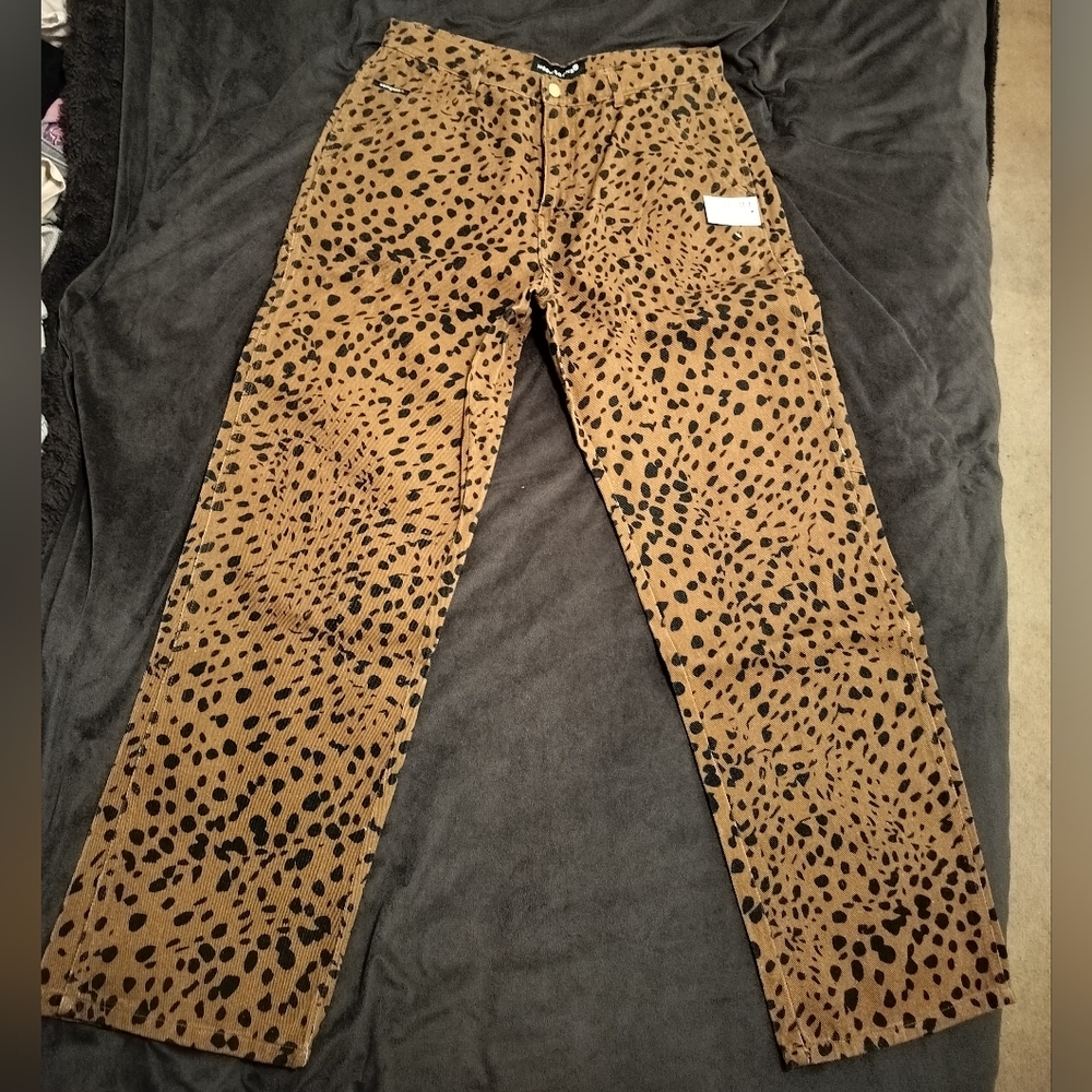 Noon goons go leopard straight leg jeans
